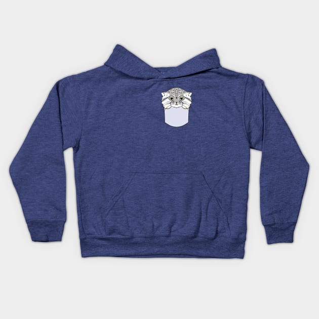 Manul Cat in the Pocket Kids Hoodie by HugSomeNettles